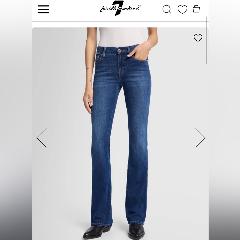 BRAND NEW 7 For All Mankind Blue Boot Cut Jeans Classic Denim